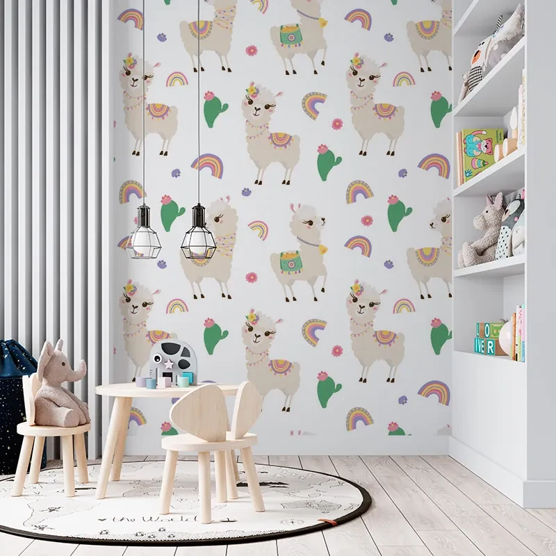 Sablio Tapeta Roztomilé lamy - 125x75 cm