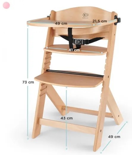 KINDERKRAFT - Detská jedálenská stolička ENOCK šedá