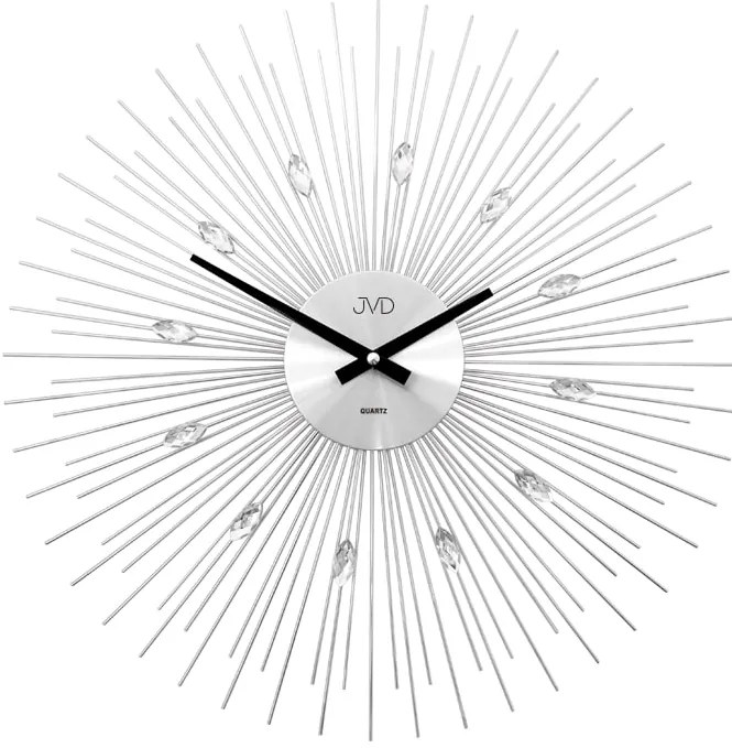 Dizajnové lúčové nástenné hodiny JVD HT431.2 (49 cm) | Strieborné