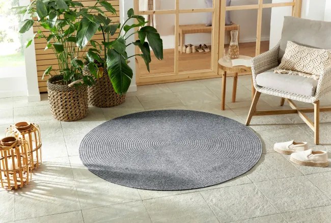 Koberec Hanse Home Braided Trenzado svetlosivý kruh