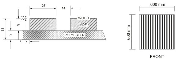 Sada 4 ks akustických obkladových panelov DANVIKEN 60x60 cm, dub