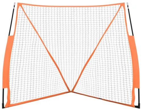 vidaXL Bejzbalová sieť oranžovo-čierna 183x182x183cm oceľ a polyester-