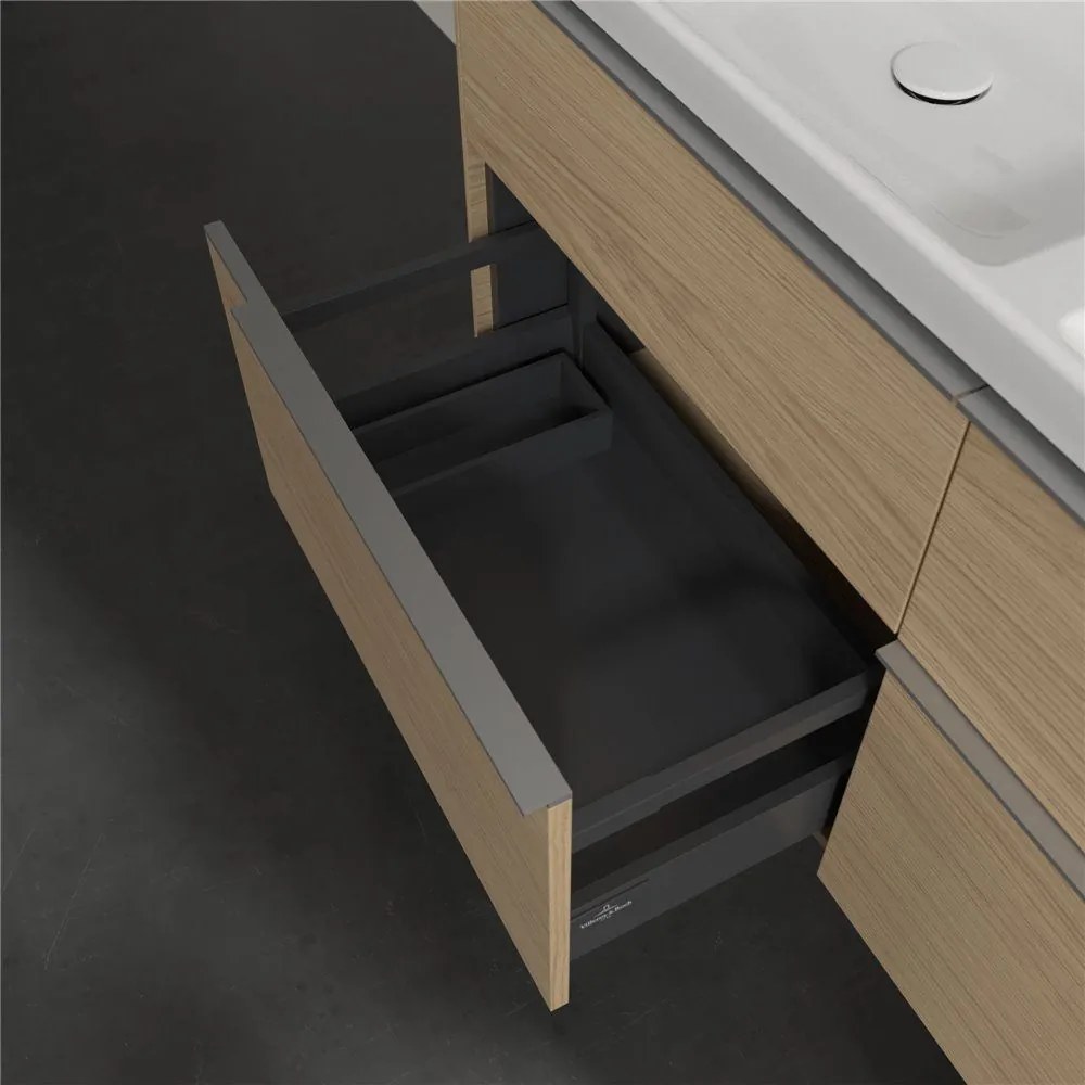 VILLEROY &amp; BOCH Subway 3.0 závesná skrinka pod dvojumývadlo, 4 zásuvky, 1272 x 478 x 429 mm, Nordic Oak, C56800VJ