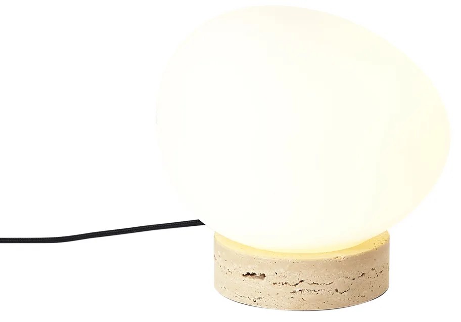 Japandi stolná lampa béžová s opálovým sklom - Sally