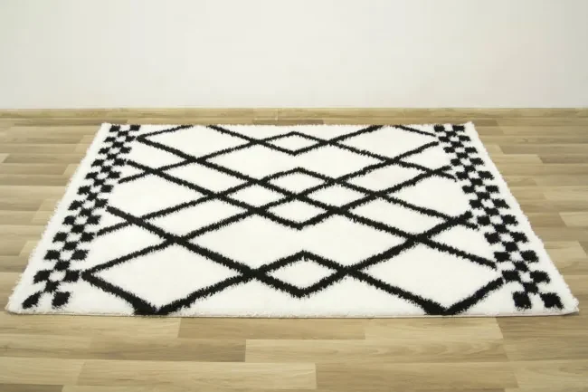 Koberec Boho 656 Romby krémový / čierný