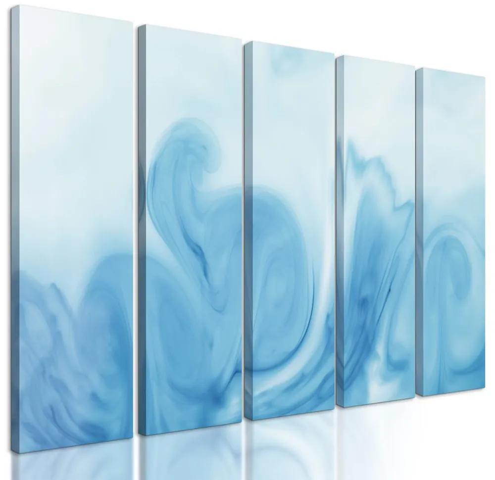 5-dielny obraz očarujúca modrá abstrakcia