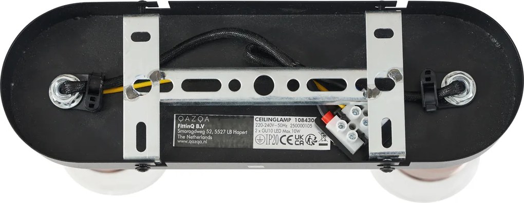 Zaoblené stropné bodové svietidlo tmavý bronz 2-svetlá nastaviteľné - Veerle