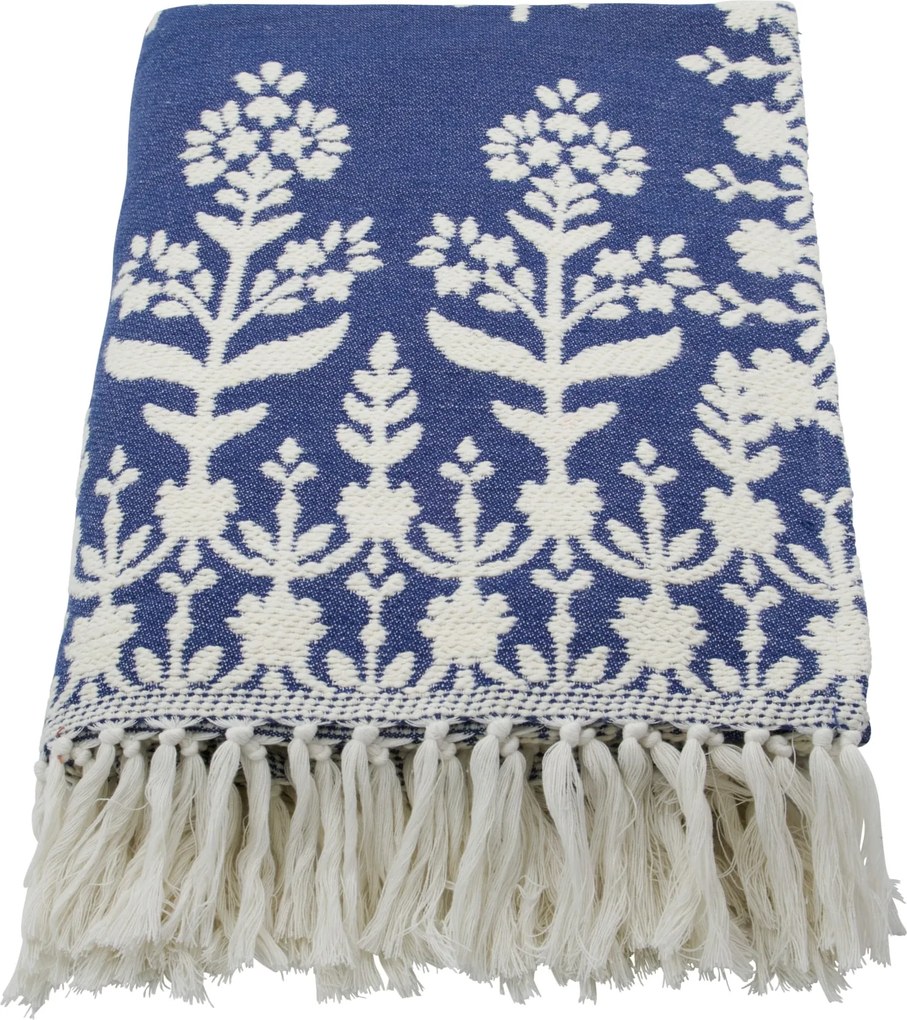 House Doctor Bavlnený prehoz Mazzo Blue 140 × 200 cm