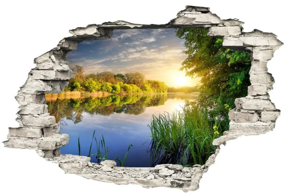 Samolepka na stenu Ambiance Jazero, 60 × 90 cm