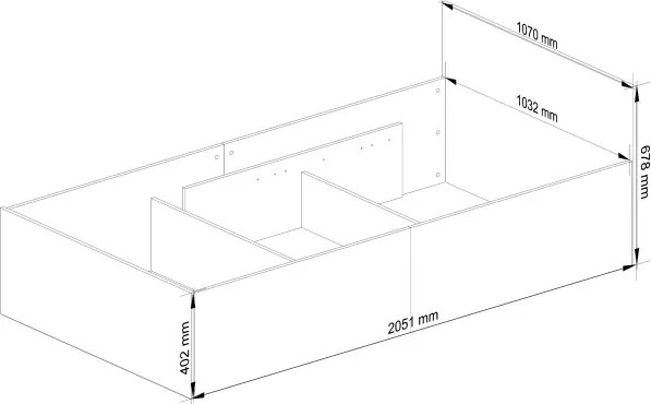 Jednolôžková posteľ s roštom a matracom 100x200 cm, sonoma