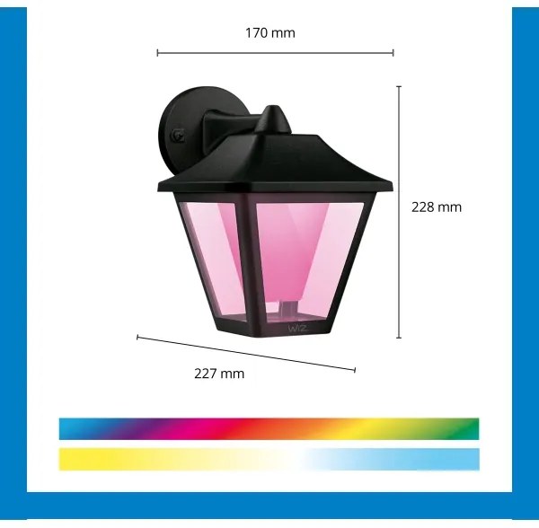 WiZ - LED RGBW Stmievateľné vonkajšie nástenné svietidlo LED/9,5W/230V IP44 Wi-Fi