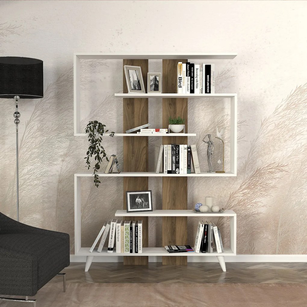 Knižnica Rain White Walnut
