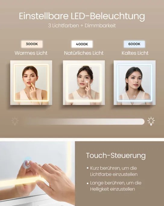 Toaletný stolík s LED zrkadlom RDT137W01