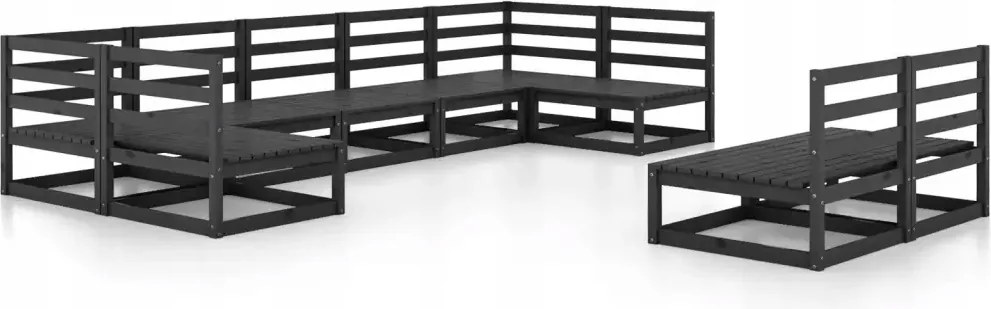 vidaXL 9-dielna sada sedacieho nábytku do záhrady, borovicové drevo