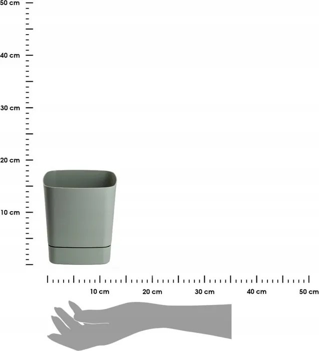 Plastový květináč s podmiskou Cubi 16x16 cm - výber z 6 prevedení