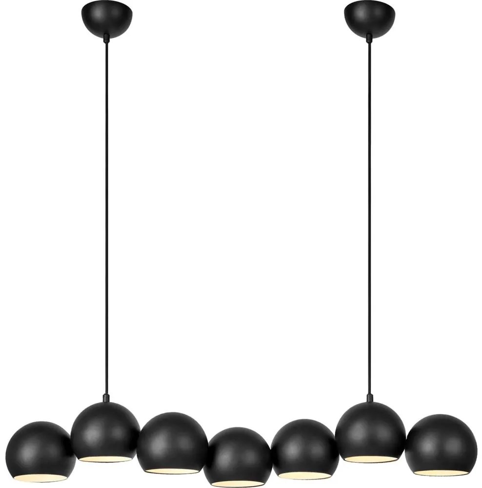 Markslöjd 108860 - Luster na lanku CUPOLO 7xE14/40W/230V čierna