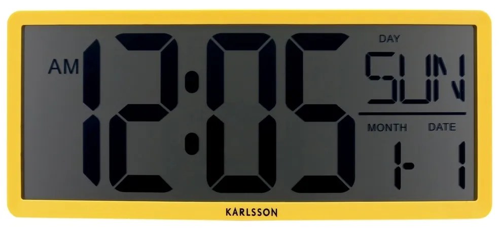 Digitálne hodiny Karlsson 6020YE žlté, 35 cm