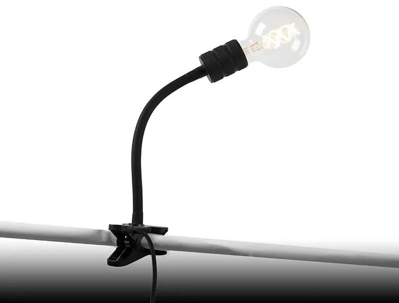 Moderná svorka lampa čierna s flexibilným ramenom - Cavalux