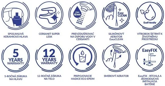 Cersanit Virgo, vysoká umývadlová batéria, čierna matná, S951-590