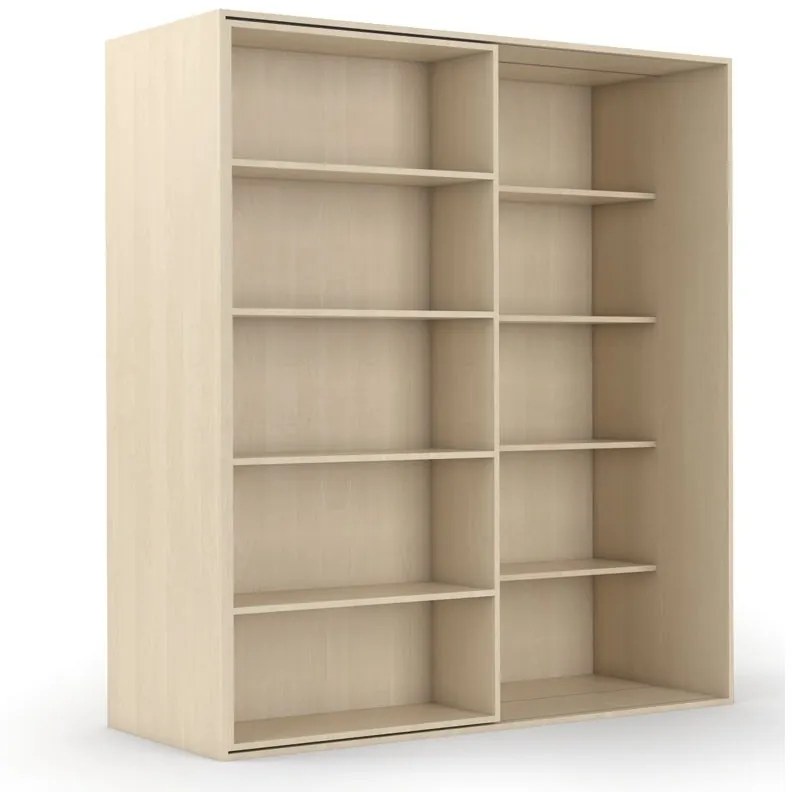Dvojradová posuvná knižnica DOUBLE, 1800 x 700 x 2000 mm, breza