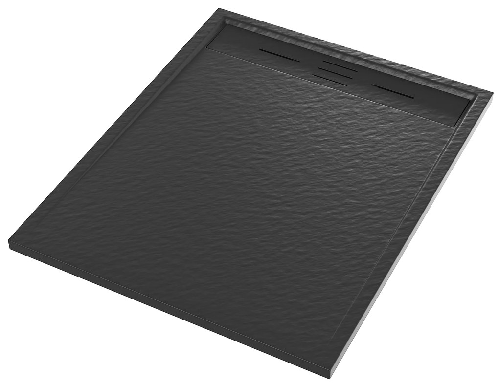 Erga Almac, SMC sprchová vanička 100 x 80 x 3 cm, čierna matná, ERG-GMA-AL-80100BK