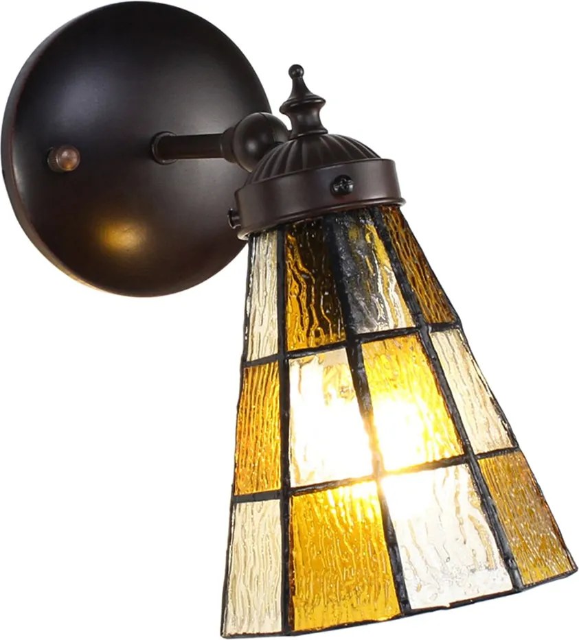 Závesná Tiffany lampa so žltými obdĺžnikmi Chessboa - 17*12*23 cm E14/max 1*40W