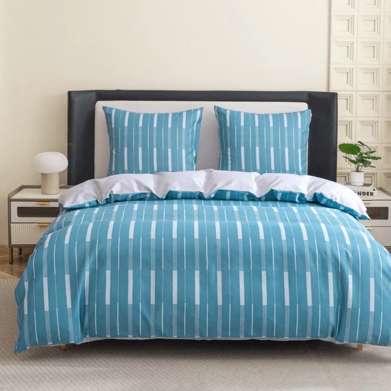 Flanelové obliečky z mikrovlákna STRIPELLE modré Rozmer obliečky: 70 x 90 cm | 140 x 220 cm