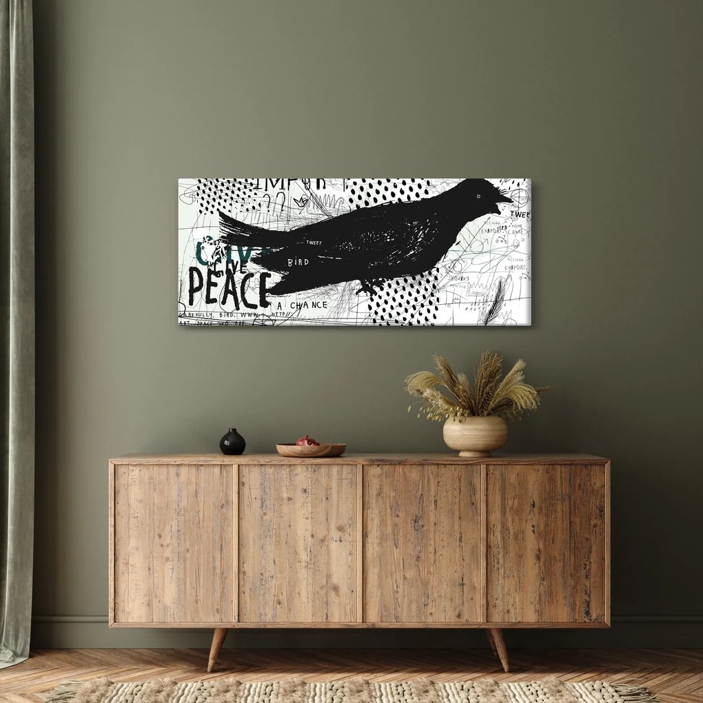 Obrázok - Street art - bird (120x50 cm)