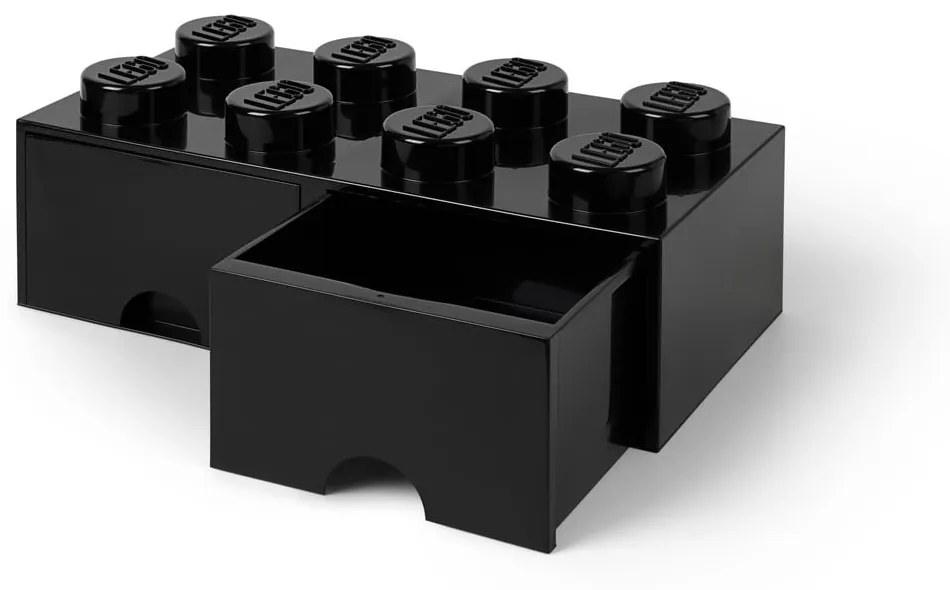 Čierny úložný box s dvoma zásuvkami LEGO®