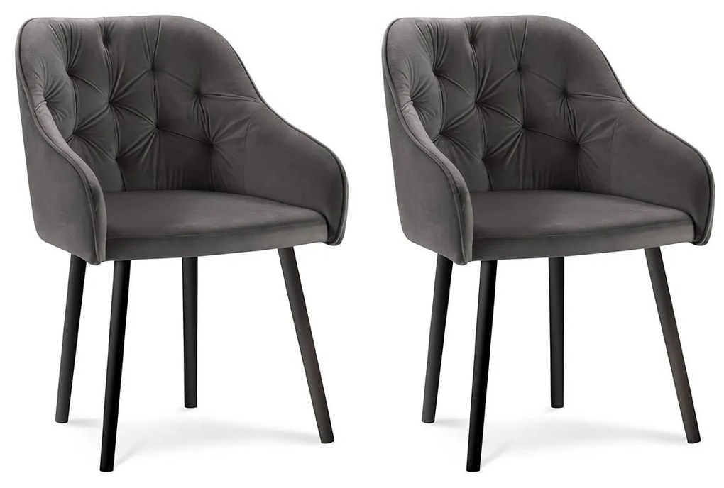 Sada 4 ks Zamatová stolička Luisa dĺžka 54 × šírka 50 × výška 80 cm MILO CASA