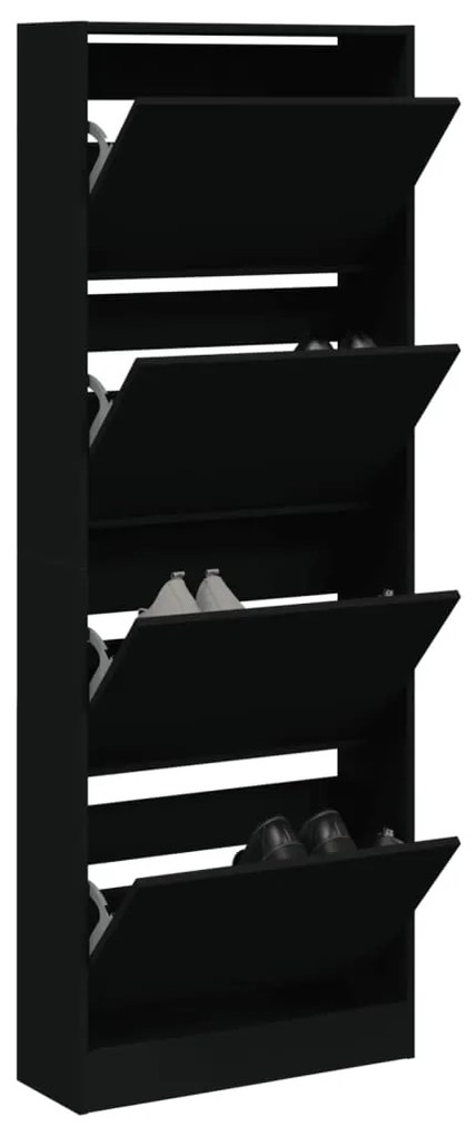Botník čierny 60x21x163,5 cm kompozitné drevo 839904