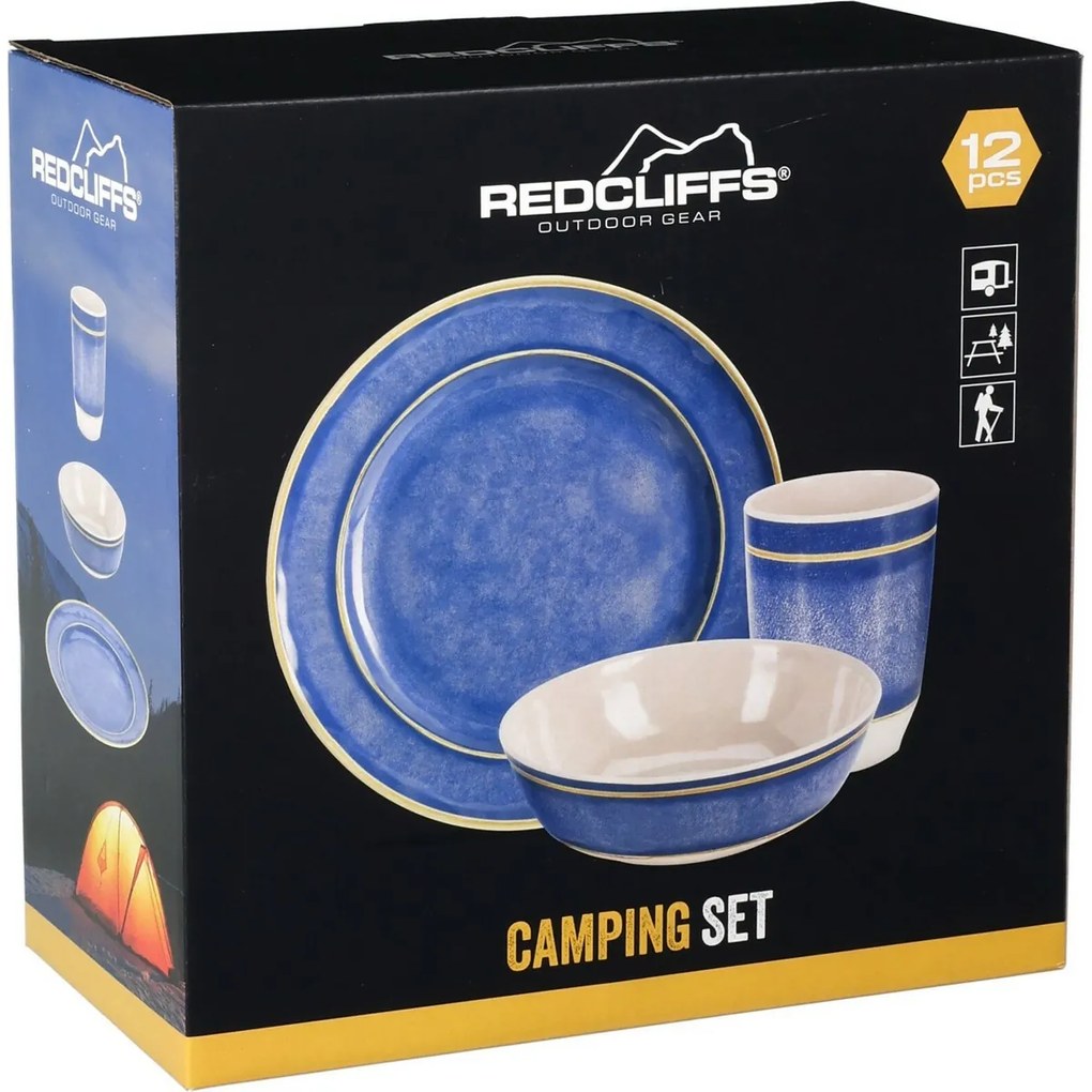 Redcliffs 12-dielna súprava riadu z melamínu, modrá
