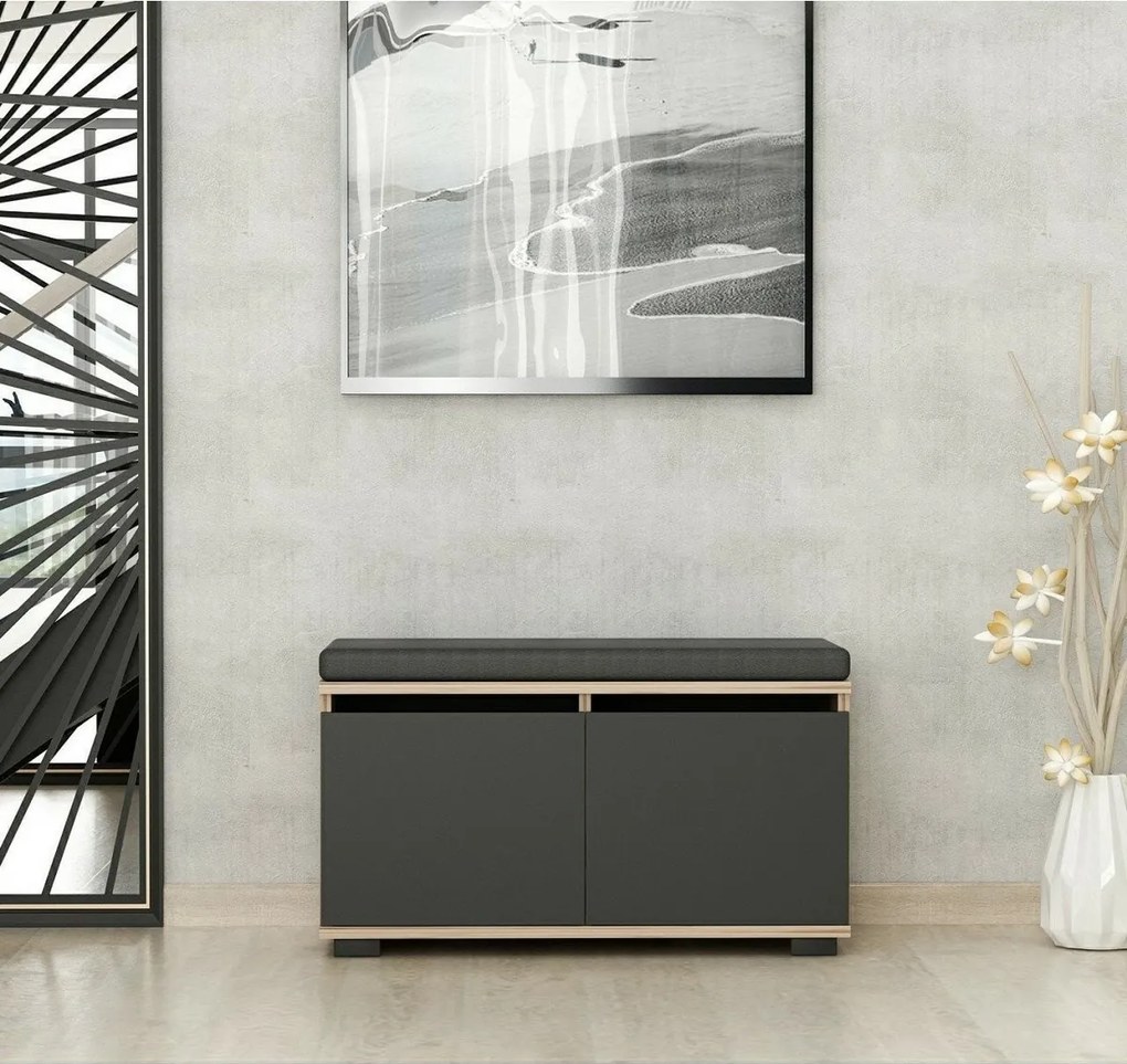 Skrinka na topánky Drago Walnut and Blackčierna