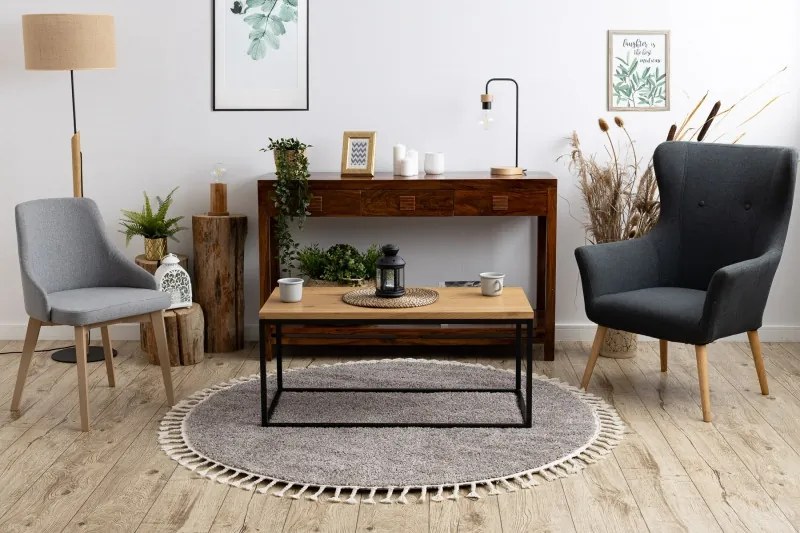 Dywany Łuszczów, Kusový koberec Berber 9000 brown kruh, 120x120 (priemer) kruh, hnedá, kancelária