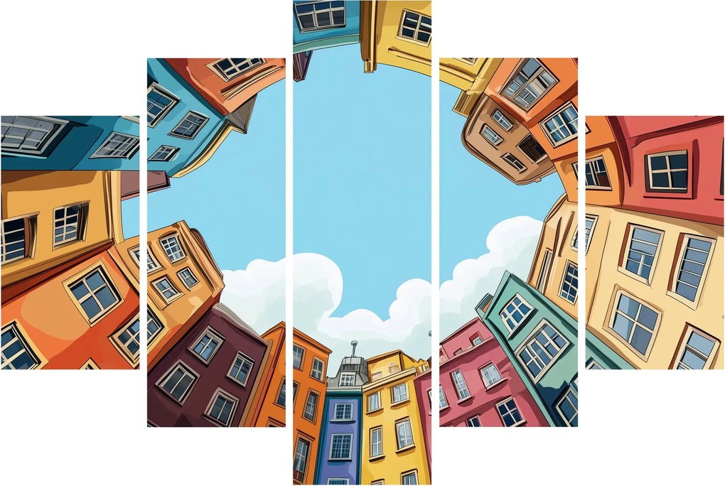 Obraz - Medzi domami (150x105 cm)