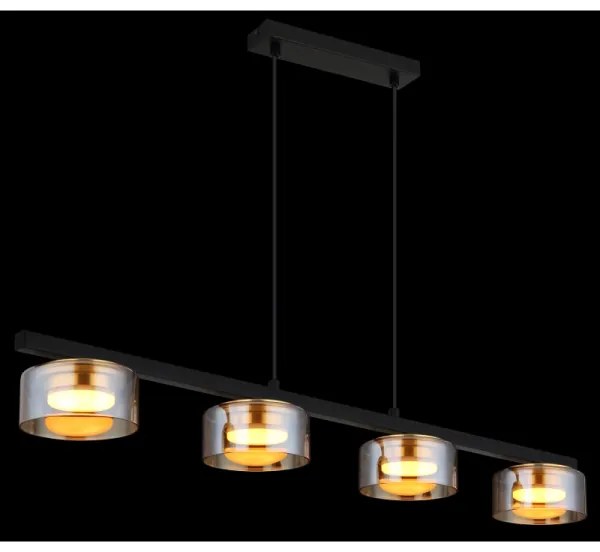 Globo 16055-4HG - LED Luster na lanku HIGGINS 4xGX53/6W/230V dymová/hnedá