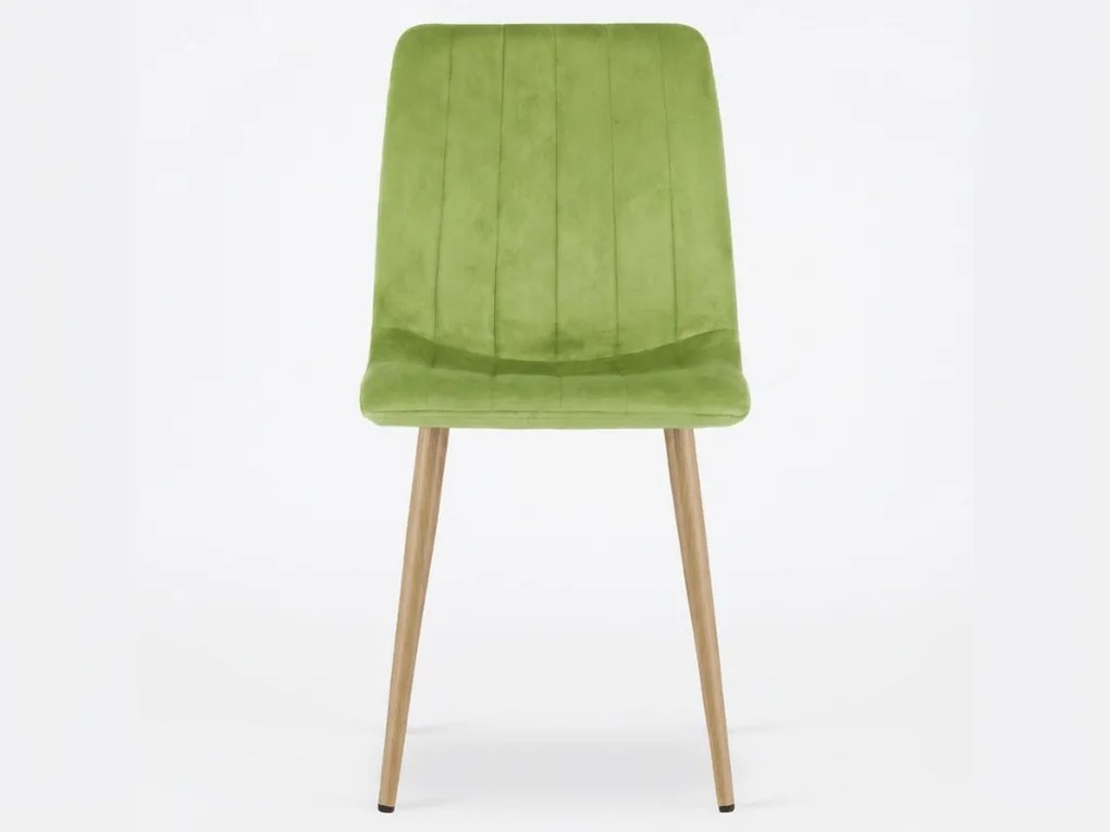 Svetlozelená zamatová stolička LAVA