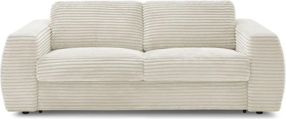 Béžová menčestrová pohovka na každodenné spanie/rozkladacia 220 cm Hugo – Bobochic Paris