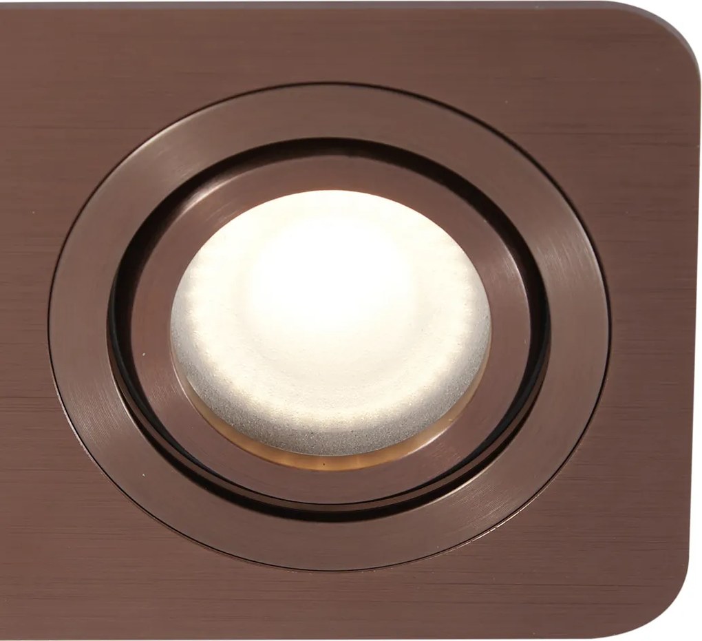 Sada 6 zaoblených zapustených bodových svetiel tmavý bronz GU10 50 mm otočné a naklápacie IP44 2-svetlá - Alberto