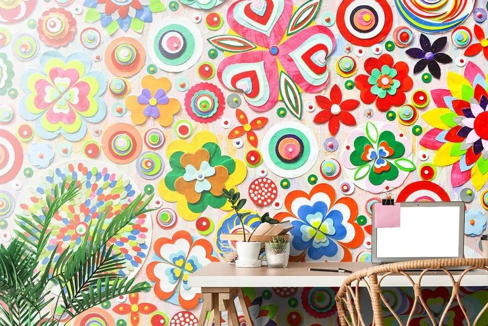 Samolepiaca tapeta abstrakcia kvetov - 150x100