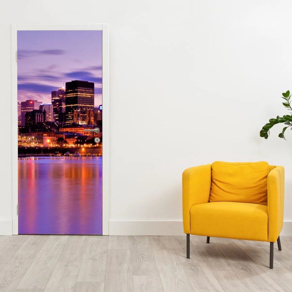 Fototapeta na dvere - Nočné mesto (95x205cm)
