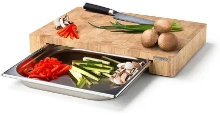 Continenta C4026 - Kuchynská doska na krájanie s misou 39x27 cm gumovník