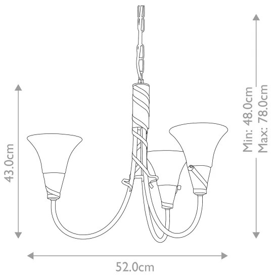 Elstead EM3-COPPER - Luster na reťazi EMILY 3xE14/40W/230V