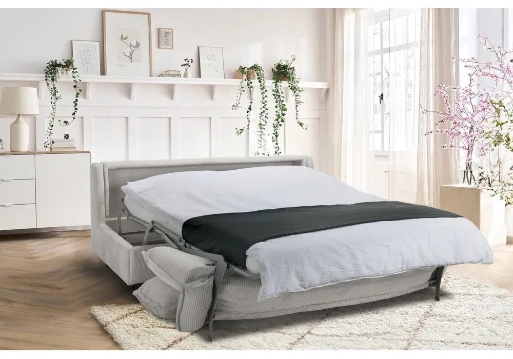 Béžová menčestrová rozkladacia pohovka 184 cm Isadora – Bobochic Paris