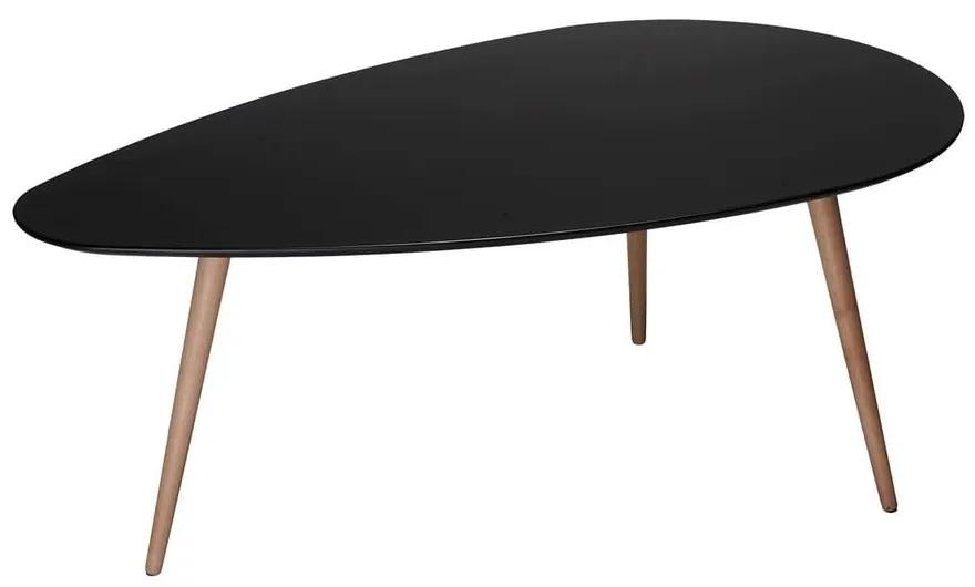 Čierny konferenčný stolík s nohami z bukového dreva Furnhouse Fly, 116 x 66 cm
