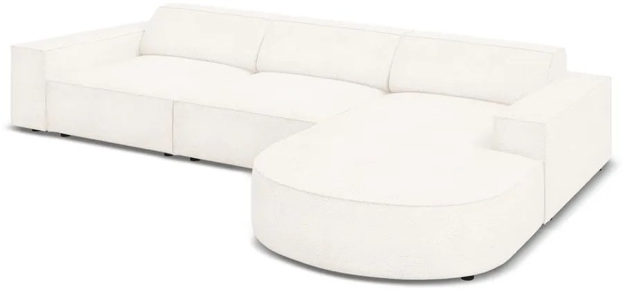 Béžová rohová pohovka z textílie bouclé (pravý roh) Jodie – Micadoni Home