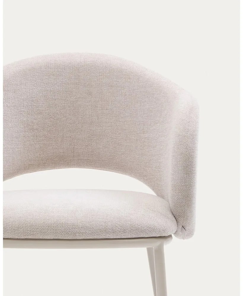 Krémovobiele čalúnené jedálenské kreslo Maina – Kave Home