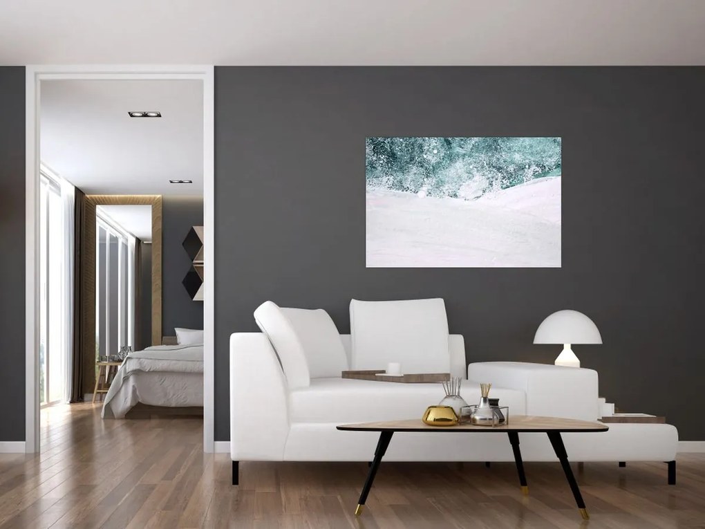 Obraz - Tyrkysová abstrakcia (90x60 cm)