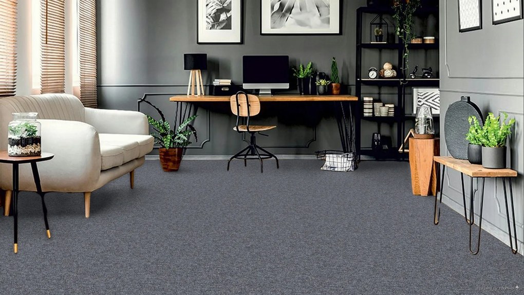 ITC, Metrážny koberec e-blitz 95, na mieru, šíře 4m, šedá, ab (mriežka), chodba / predsieň