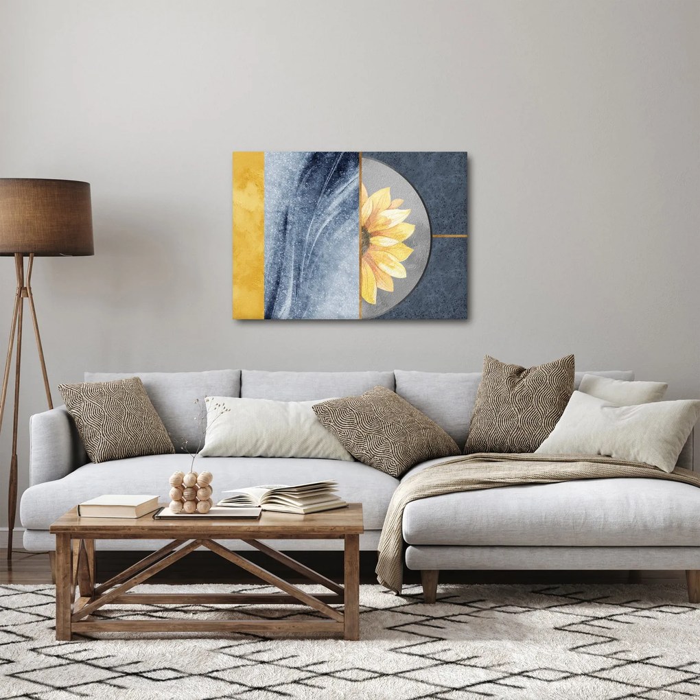 Obraz - Tvary a kvet (70x50 cm)